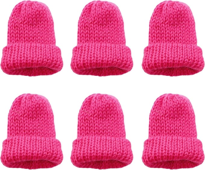 Set van 6 kleurrijke gebreide eierwarmers voor ontbijt