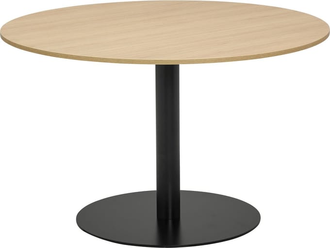 T60 Kolomtafel rond - 100x100 cm - Eiken Natuur / Zwart frame