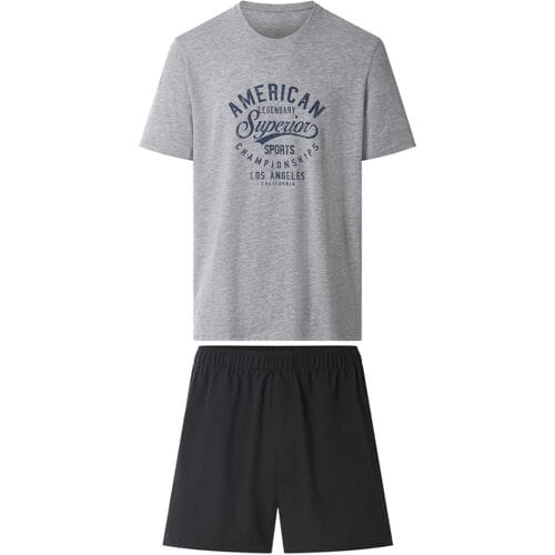 ESMARA MEN Heren pyjama (Grijs/zwart, M)