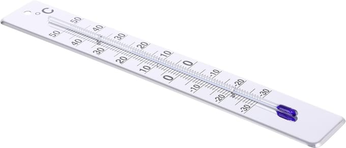 Temperatuurmeter - Meetinstrument - Binnen en buiten - Kwikvrij design - 28 x 28 cm - Zilver