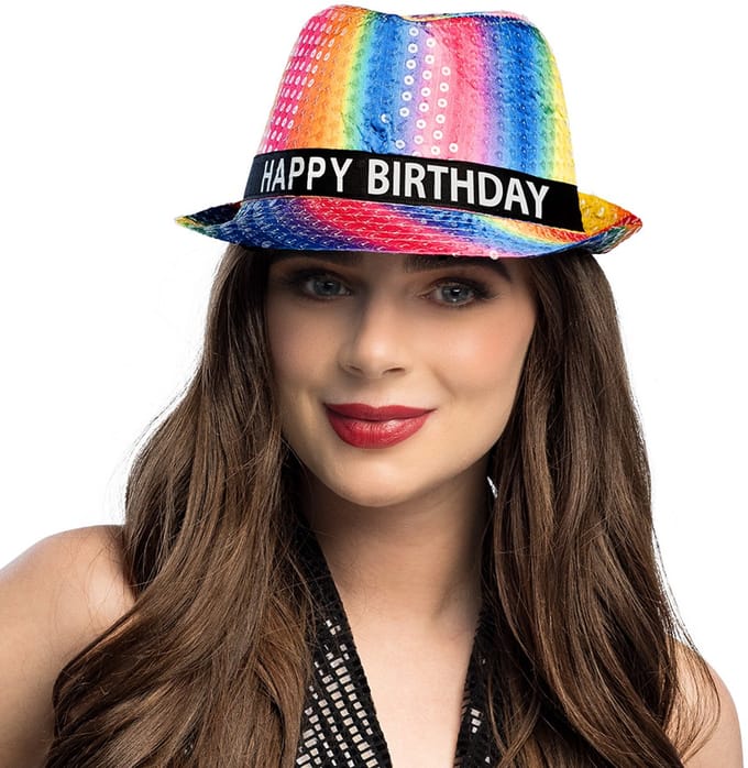 Boland - Hoed Rainbow 'Happy birthday' Multi - 59 - Volwassenen - Unisex -
