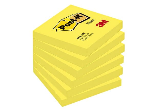 Post-it® Notes, Neon Geel, 76 x 76 mm, 100 Blaadjes/Blok