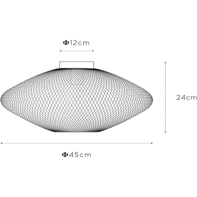 Lucide MESH - Plafonnière (Plafondlamp) - Ø 45 cm - 1xE27 - Mat Goud / Messing