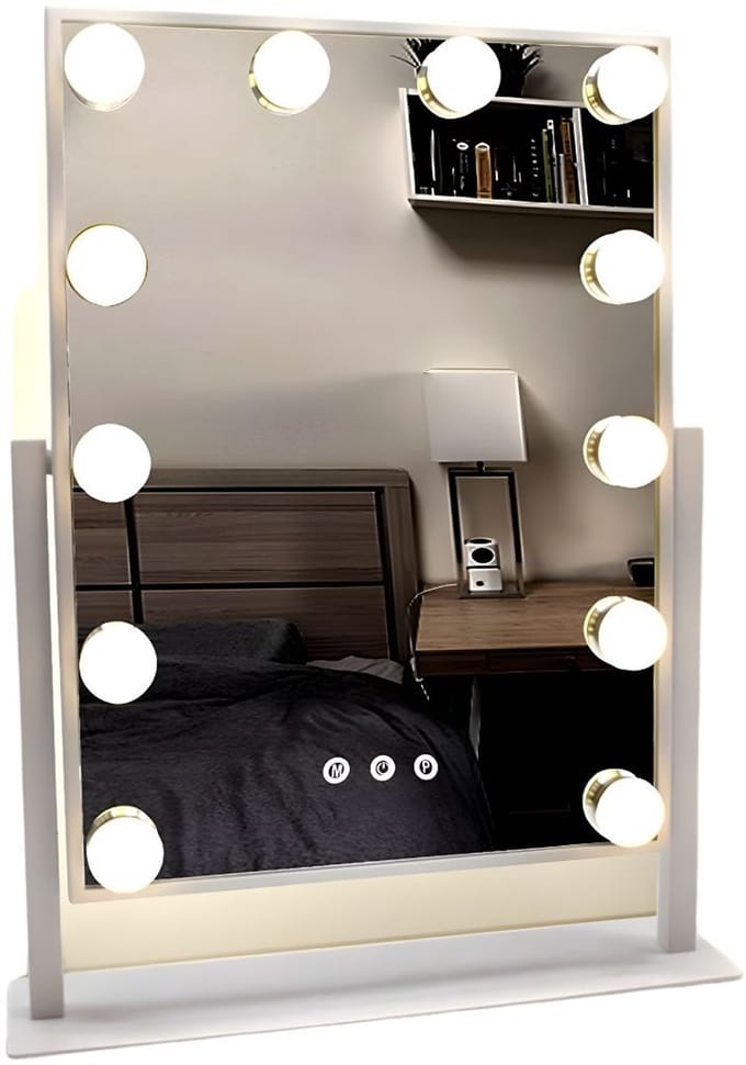 KAD® Vanity Spiegel - Hollywood Spiegel - Bright Beauty Vanity Makeup Spiegel - Wit - 37cm x 3cm x 48cm