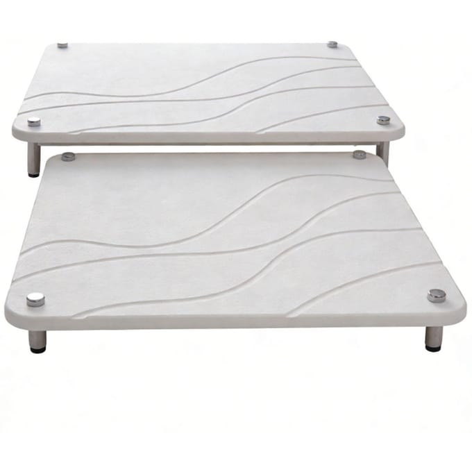 2 Stuks Steen Droogmat Ultra Absorberend Sneldrogende Steen voor Keukenblad met Antislip Voetjes Wit wit