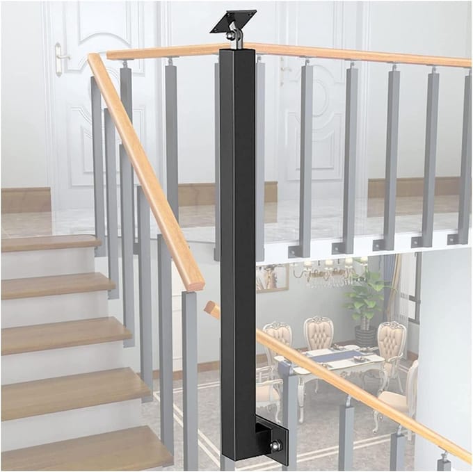 Baluster Leuning - Hek Spindel - Trap Beveiligen - Verstelbare Hoek - 105 cm - Zwart