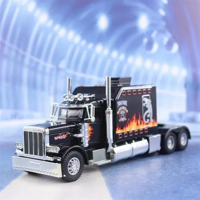 1:24 Peterbilt 389 Camion Tracteur en Alliage Modèle de Voiture Métal Moulé Sous Pression Véhicules de Transport d'Ingénierie de Conteneurs Modèle de Voiture Jouet Cadeau