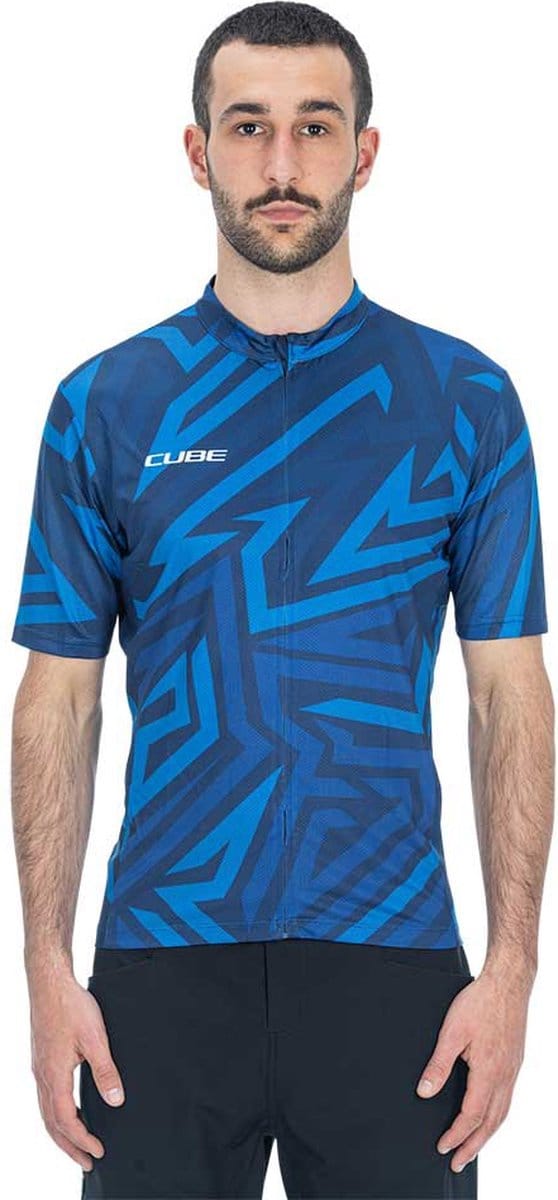 Cube Atx Cmpt Korte Mouw Wielertrui Blauw L Man
