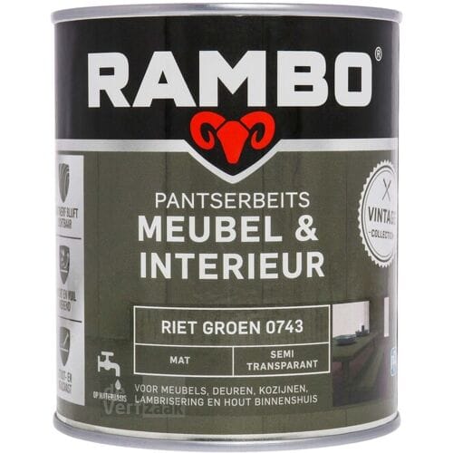 Rambo Pantserbeits Meubel&interieur Mat Riet Groen 0743-0,75 Ltr