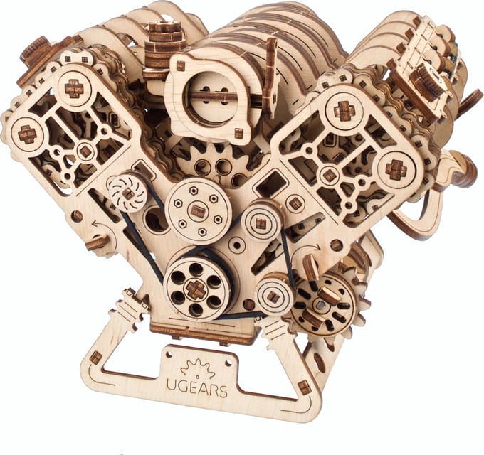 UGEARS Houten 3D Model - V8 Engine