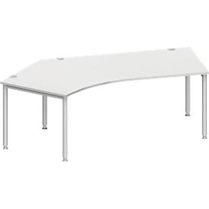 Schäfer Shop  Genius Hoekbureautafel MODENA FLEX 135°, aanbouw links, lichtgrijs