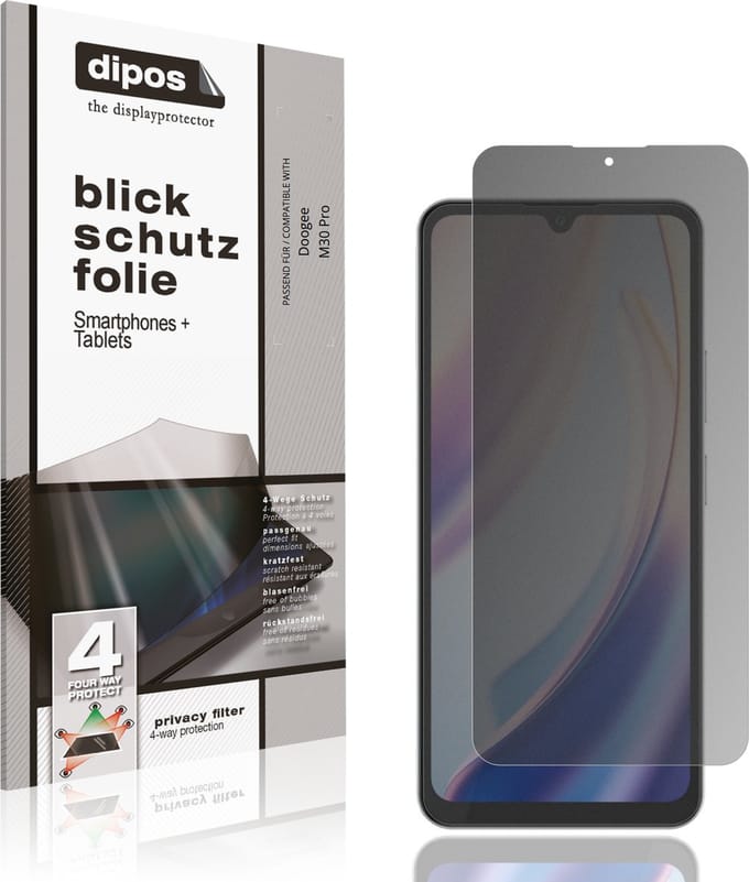 dipos – Matte Privacy Screenprotector geschikt voor Doogee M30 Pro | Anti-Spy Beschermfolie