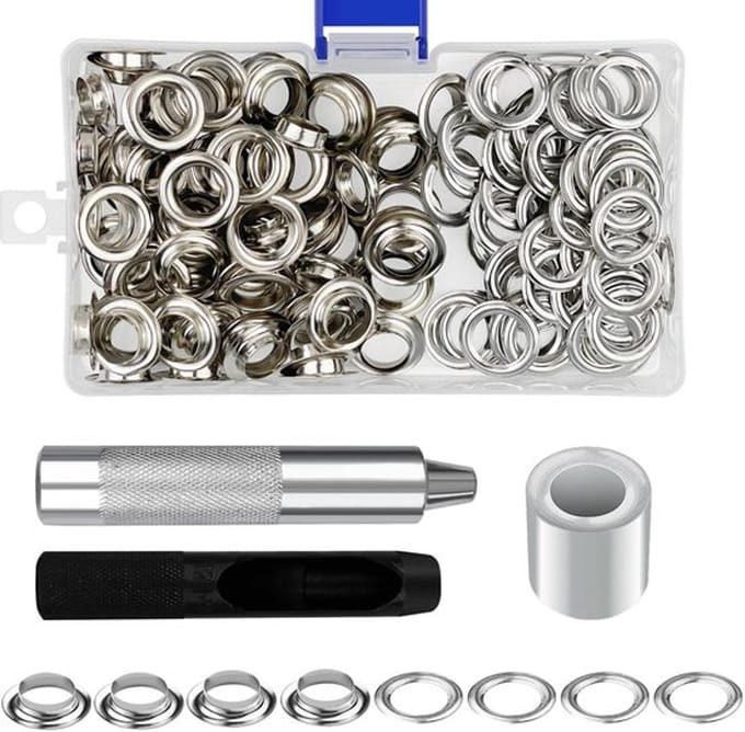 Dailygoody - Set ogen - Metalen ogen 10 mm - Grommetool kit - 100