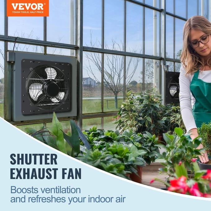 Ventilateur d'extraction à volet roulant Ventilateur d'extraction 254mm Télécommande Mural EC