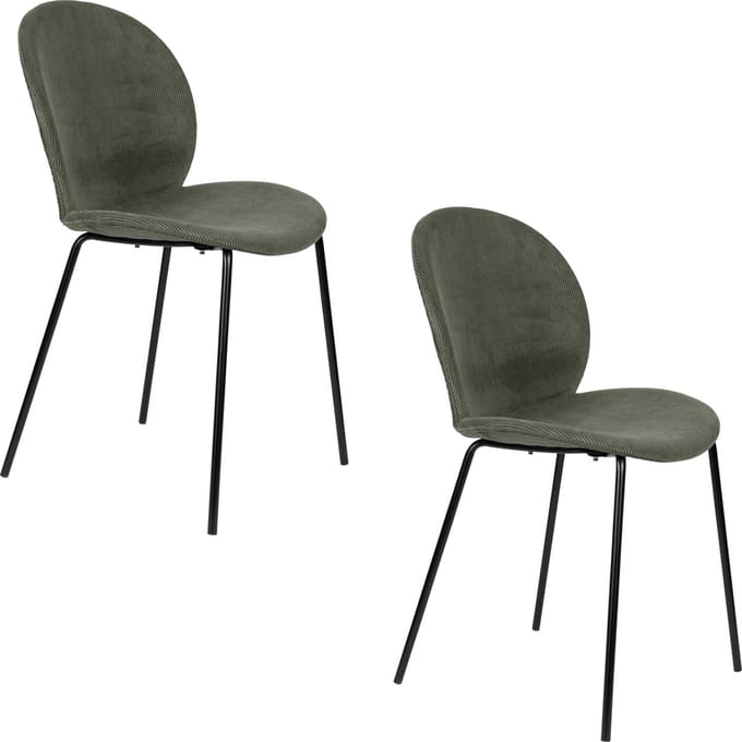 Zuiver Bonnet Eetkamerstoelen Groen - Set van 2