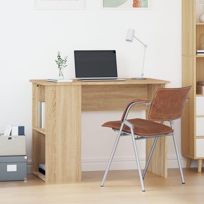 vidaXL - Bureau - 100x55x75 - cm - bewerkt - hout - sonoma - eikenkleurig