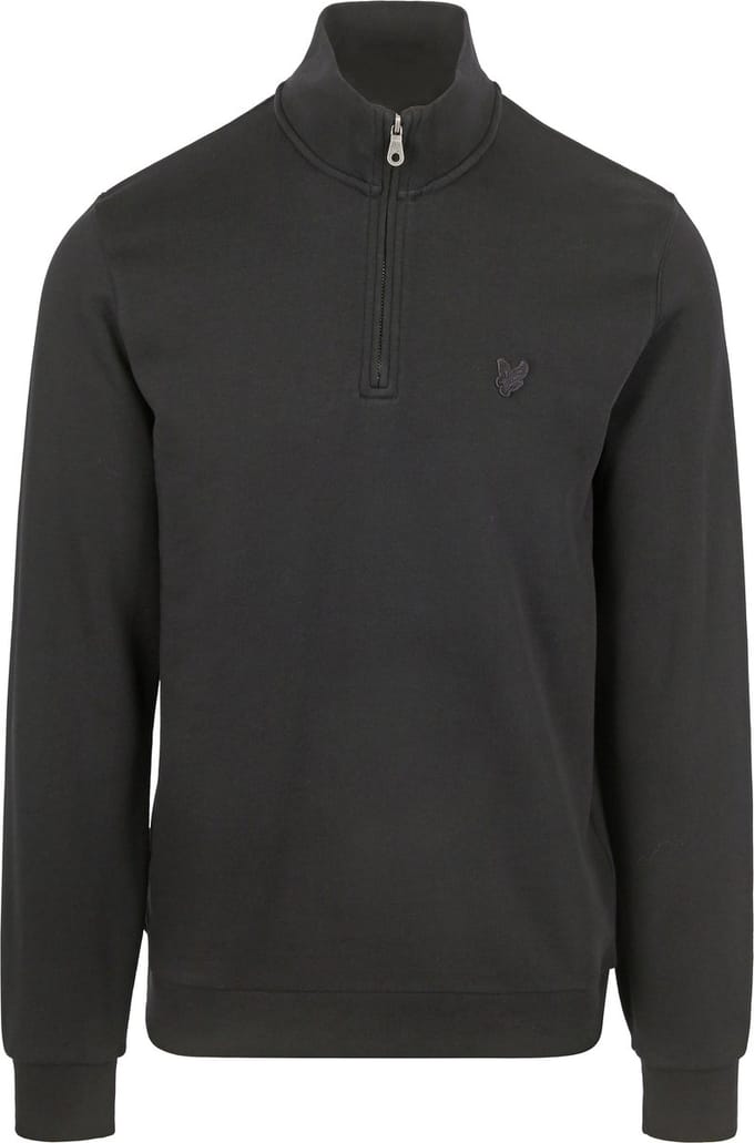 Lyle & Scott Half Zip Pullover Tonal Zwart - Maat XL - Heren - Quarter zip