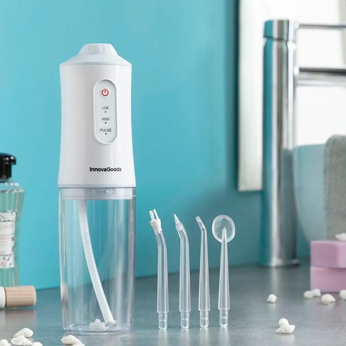 Irrigateur buccal - InnovaGoods - Denter - Rechargeable - Sans fil - Imperméable blanc