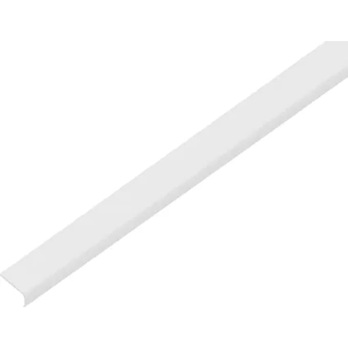Afdeklijst Rond Zelfklevend Kunststof Wit 19x7x1mm 2,6m