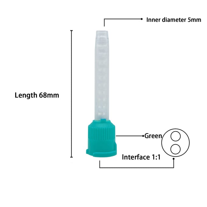 50 Pièces Embouts de Mélange pour Empreintes Dentaires Jetables Matériau Silicone Vert Usage Laboratoire blue