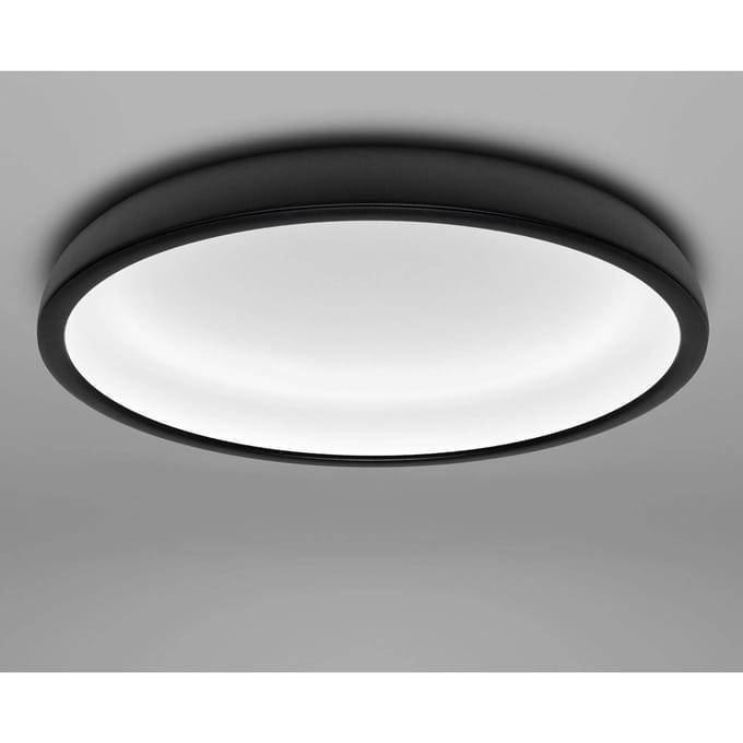 Stilnovo LED plafondlamp Reflexio, Ø 46 cm, zwart