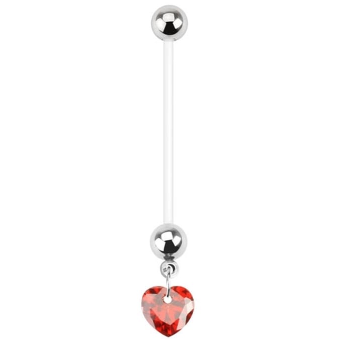 Piercing hartje rood - LMPiercings