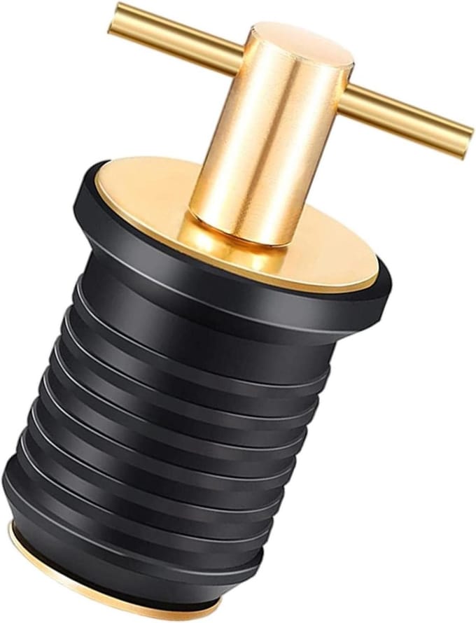 Afvoerplug met T-handvat voor boot, 19mm - Metaal/Rubber - Watersport accessoire