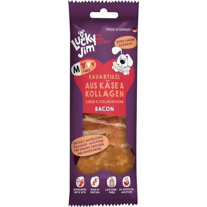 3x60g Lucky Jim Kauwbotten M Kaas & Collageen Bacon Hondensnacks