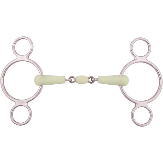 3 ring bit voor verstelbare paard dubbele pauze BR Equitation Apple Mouth