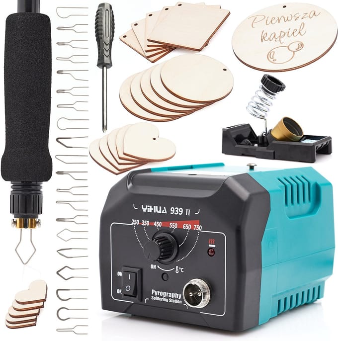 TECHREBAL Yihua 939-II - Pirograf - 25W - 20 Sklejeset - Regelbare Temperatuur