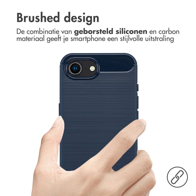 imoshion Hoesje - Geschikt voor Apple iPhone 17e / 16e - Brushed Backcover - Donkerblauw