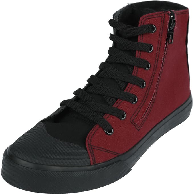 R.E.D. Rock-Engineered Design zwart/rode hoge sneaker met rits - Unisex - EU40