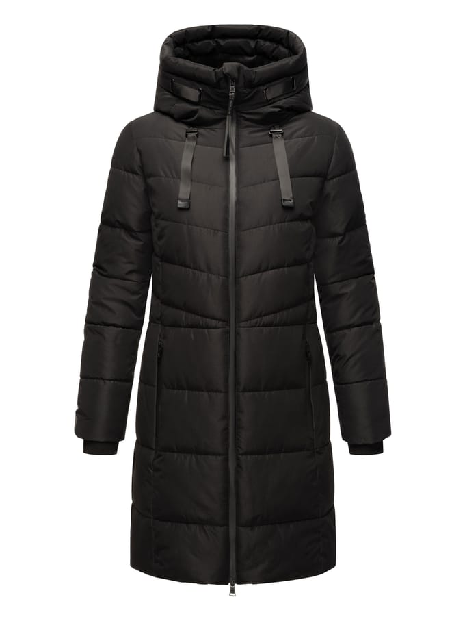 Warm & Waterafstotend Marikoo NATSUKOO - Gewatteerde Winterjas Dames - Volwassen - Capuchon - zwart - XL