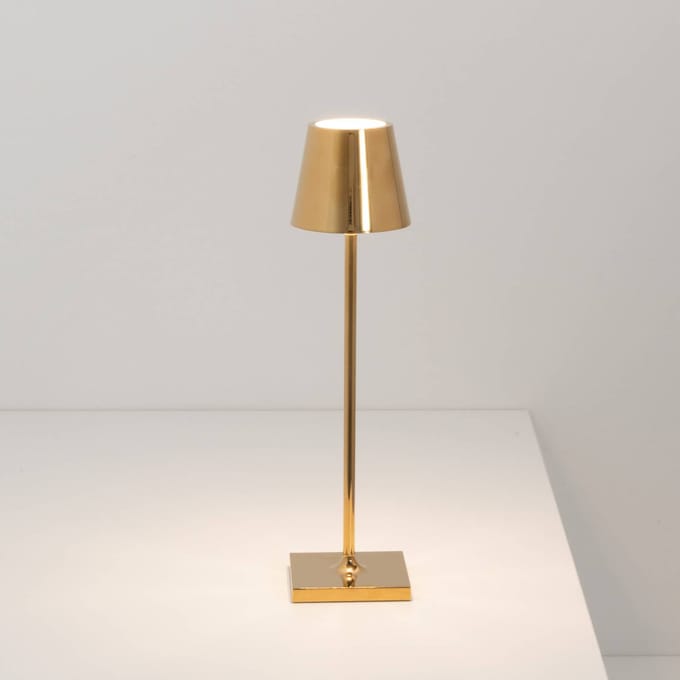 Zafferano Poldina micro acculamp binnenkant goud glanzend