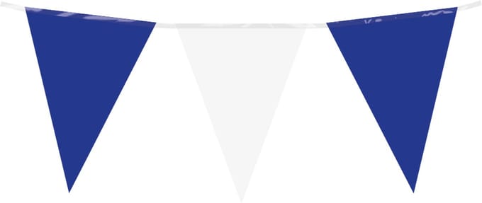 Vlaggenlijn | PE | Kleur: Donkerblauw en wit | Lengte: 10 meter
