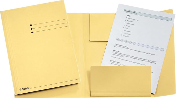 Esselte Manilla 3-klepsmap - A4 - 50 stuks - Geel