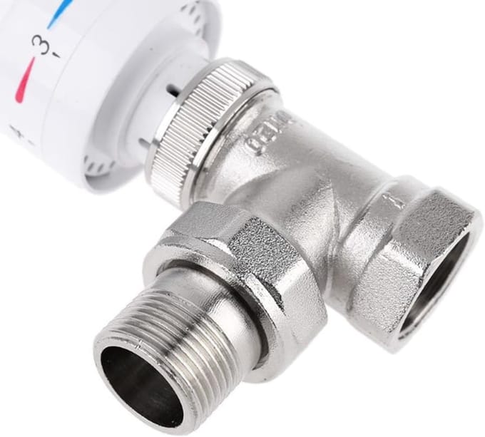 Thermostatische Kraan - Temperatuurregelaar - Verwarming Regelen - Koperen Constructie - DN20 - Wit Zilver
