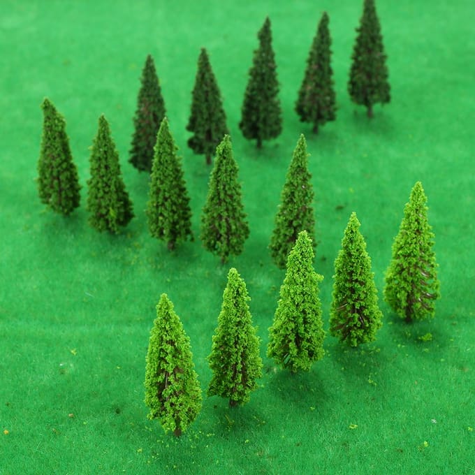 150 stuks Mini Architectonische Plastic Groene Bomen Schaalmodellen Tuin Boom Speelgoed _GG green