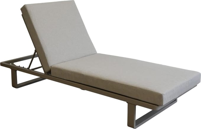 Ligbed Sint Maarten | met kussen | Champagne | Aluminium & Textileen