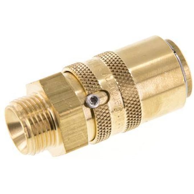 Messing DN 9 Tempereerkoppeling Snelkoppeling G 3/8 inch Buitendraad Loskoppelbeveiliging Dubbele afsluiting