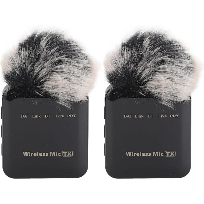 Microphone cravate omnidirectionnel sans fil double pour téléphone, ordinateur portable,