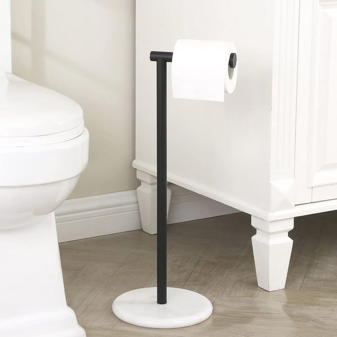 Omgoods - Vrijstaande Toiletpapierhouder met Marmeren Basis