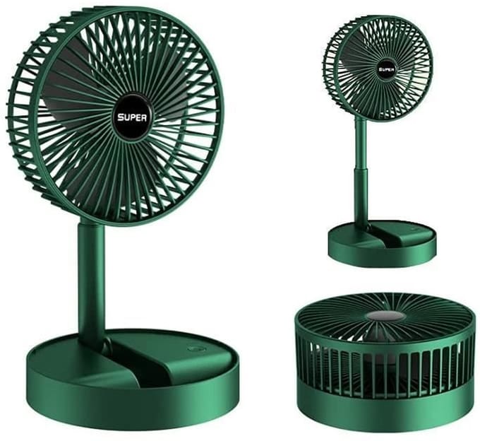 LISM-Opvouwbare draagbare ventilator - Met voetstuk - Drie windsnelheden - 1200 mAh