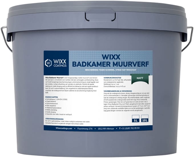 Wixx Badkamer Muurverf Matt - 2.5L - Wit