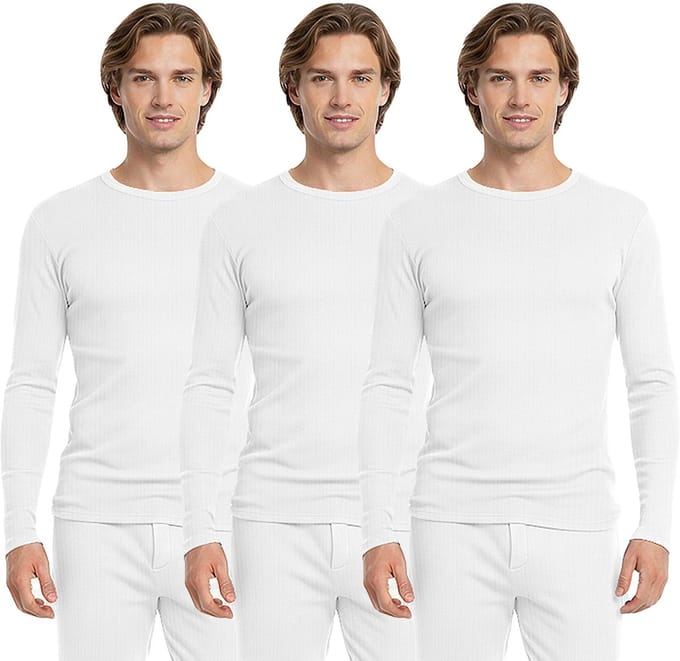 Heren thermoshirt 3- pack Heat Booster kleur wit maat M