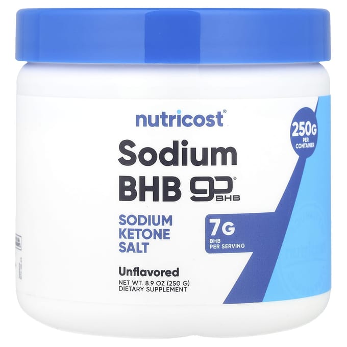 Nutricost, Sodium BHB, goBHB®, sans saveur, 8,9 oz (250g)