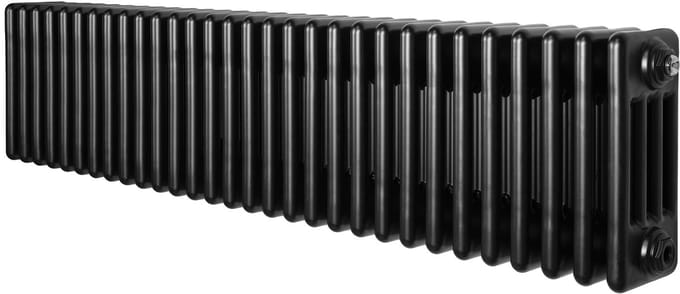 Traditionele 4-kolom radiator - horizontaal - zwart - 300x1370 mm