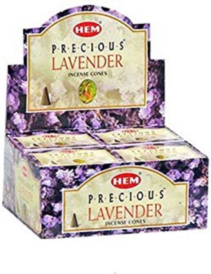Cône d'encens HEM Lavande Précieuse (MAÏS LAVANDE) Paquet de 12