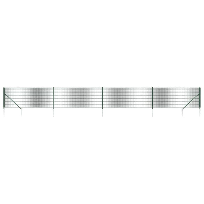 vidaXL - Draadgaashek - met - grondankers - 0,8x10 - m - groen