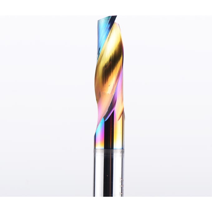 Dreanique 1 st 3.175 4 6 8mm Enkele Fluit Vhm Legering Frees, DLC Coating Frees Bit Voor Aluminium